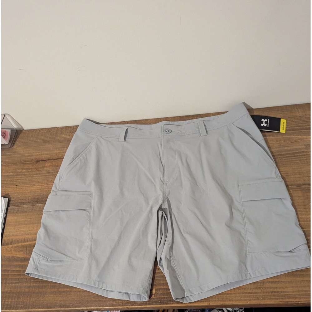 NWT Under Armour Mens Fish Pro‎ 2.0 Cargo Shorts Size 40 Gray UPF 50+ Outdoor